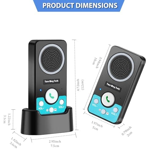 UHAXZ Intercoms Wireless for Home, Hands-Free Wireless Intercom, Long Range, 8 Volume Levels, 4 Chime Full Duplex 2 Way Intercoms System for House, Business(3 Intercoms Black) 8