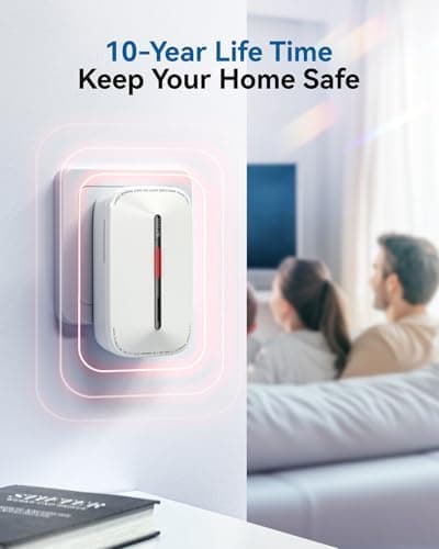 SITERWELL Plug in Carbon Monoxide Detector 10 Year Battery, CO Alarm Detector with Electrochemical Sensor and Sound Warning, AC Powered Portable Carbon Monoxide Detector for Home Office Travel,1-Pack 8