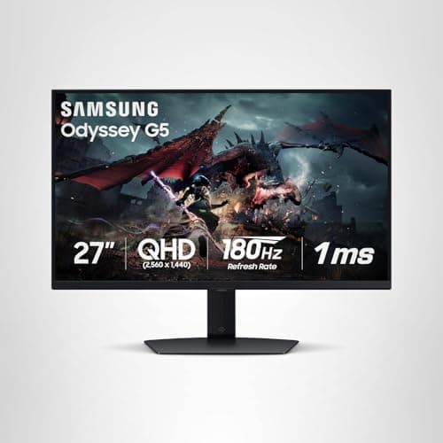 SAMSUNG 27-Inch Odyssey G50D Series QHD Fast IPS G-Sync Compatible Gaming Monitor, 1ms, VESA DisplayHDR 400, 180Hz, AMD FreeSync, Adjustable Stand, Eye Saver Mode, LS27DG500ENXZA 11
