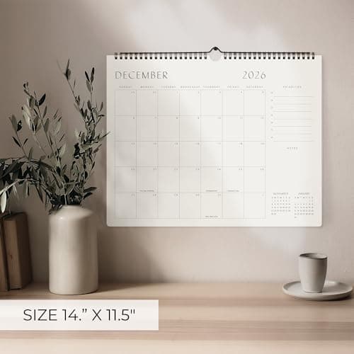 Beautiful 2026 Wall Calendar - Runs until December 2026 – 14.5"x11.5" Office Wall Calendar for Easy Organizing 5