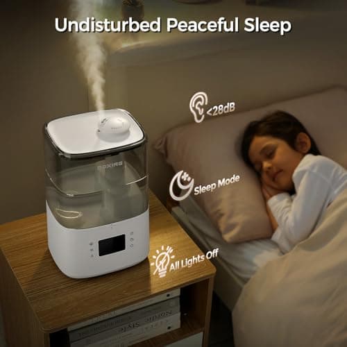 BOXING Warm and Cool Mist Humidifiers for Bedroom Large Room Home,Air Humidifier with Remote,Top Fill Ultrasonic Diffuser Humidifier with humidistat,Quiet Sleep,Timer,Auto Shutoff,BPA-Free,Filter,4.5L 6