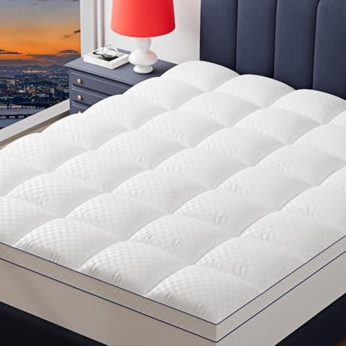 Reitti Queen Mattress Topper for Back Pain, Extra Thick Pillowtop, Cooling and Plush Mattress Pad Cover Bed Topper Protector with 8-21 Inch Deep Pocket