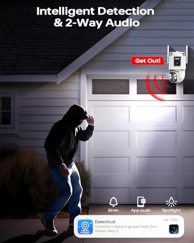 Wkkengd Dual Lens Security Camera Security Camera System Wireless, Cameras Compatible with The System 7