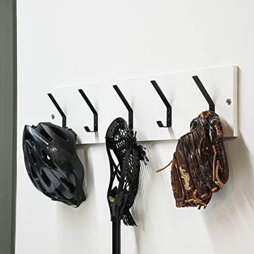 Amazon Basics Wall Mounted Modern Metal Drywall Coat Hooks - Flat Black, 5-Pack 7