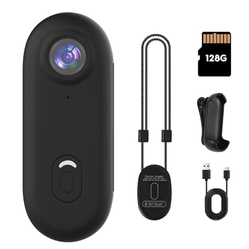 JJPOBYL Thumb Action Camera, 128GB Wearable Mini Body Cam, with Magnetic Accessories (1080P with 128G)