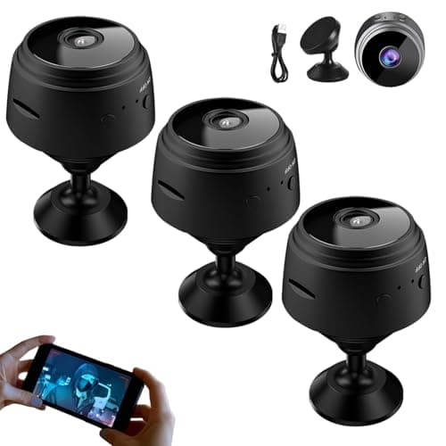 Camera, 2026 New Wireless Security Camera, Magnetic Mini 1080P HD | Smart Motion Alerts, App Remote with Night Vision for Home Indoor Outdoor (Black-64GB, 3)