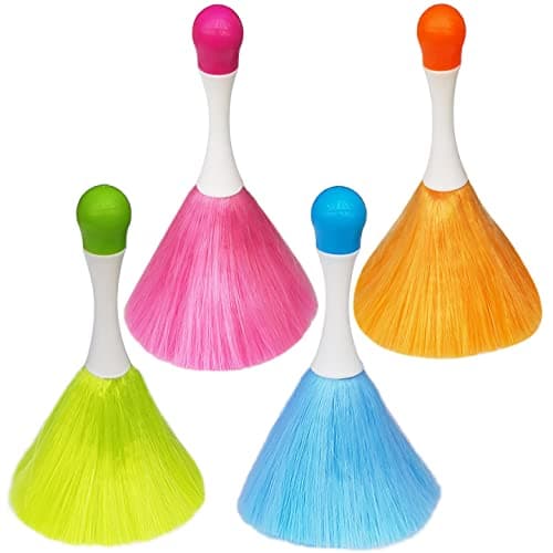 4 Pack 8" Hand Grips Microfiber Washable Duster, Suitable for Light Daily Household Dusting, Electrostatic Feather Duster Brush,Cleaning Supplies for Book,Screen,Sofa,Car,Furniture,Photo Frames