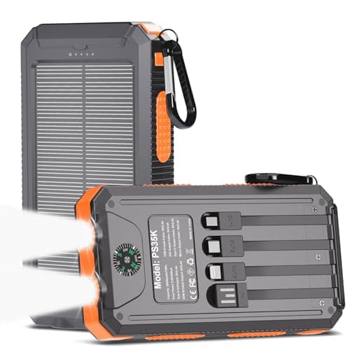 Kepswin Solar-Charger-Power-Bank-49800mAh Portable Solar Phone Charger with LED Flashlight External Backup Battery Pack for All Cell Phones & Electronic Devices