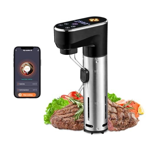 1300W Sous Vide Cooker,WIFI Sous Vide Machines,Immersion Circulator,Precision Cooker,Recipes,Accurate Temperature and Time Control,IPX7 Waterproof,Ultra Quiet,Fast Heating,APP Recipes Timer
