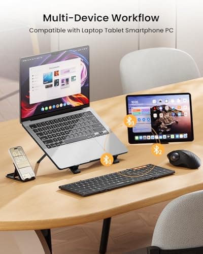 ProtoArc Foldable Bluetooth Keyboard, XK01 Full-Size Portable Wireless Keyboard for Travel, 105 Keys, 0.65" Keycaps, Multi-Device Sync for iPad Tablet Smartphone Laptop PC Windows iOS Android, Black 5