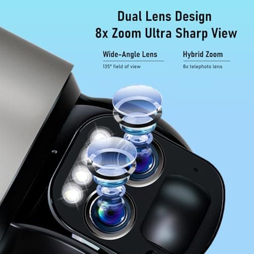 Caluxe 4K Solar Security Cameras Wireless Outdoor, 5GHz/2.4GHz WiFi 6, 360°PTZ Outside Cameras for Home Security, Color Night Vision/PIR Motion Detection/Auto Tracking/Two-Way Audio/IP66 Waterproof 9