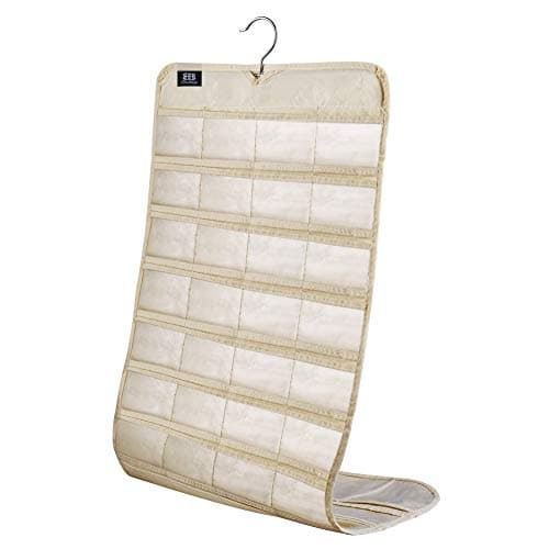 BB Brotrade Hanging Jewelry Organizer,Accessories Organizer,80 Pocket Organizer for Holding Jewelries（Beige） 5