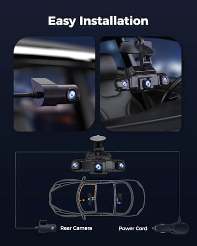 360 View 4 Channel Dash Cam Front and Rear Left Right Inside Camera for Cars, GPS and 5G Band WiFi, Night Vision, 160 Wide Angle, WDR, 24H Parking Mode, Supercapacitor, Included 128GB Card 8