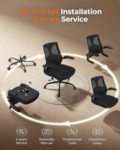 Ergonomic Office Chair 350lbs Capacity, 3.9-inche Cushion and Tall Back Breathable Mesh, Comfortable Swivel Adjustable Lumbar Support 9