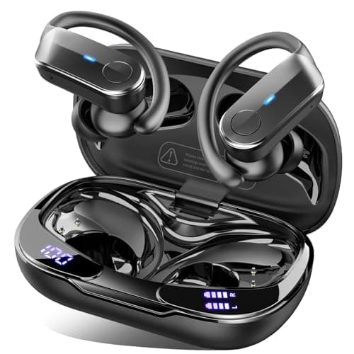 Wireless Earbuds, Sports Bluetooth 5.4 Headphones IPX8 Waterproof, 70H Over Ear Buds with Deep Bass Sound,4 ENC Noise Cancelling Mics, USB-C Fast Charging Earphones with Earhooks for Workout/Running