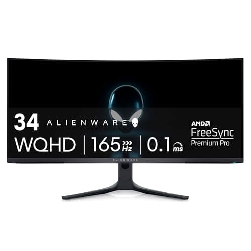 Alienware AW3423DWF Curved QD-OLED Gaming Monitor 34-inch Quantum Dot OLED 0.1Ms 165Hz 21:9 Curved Display (Renewed)