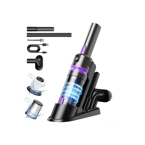 Handheld Vacuum Cordless Rechargeable 2-Speed Modes| 3-in-1 Portable Cordless Vacuum Cleaner with Charging Dock, for Car Home Office and Pet Hair (Purple)