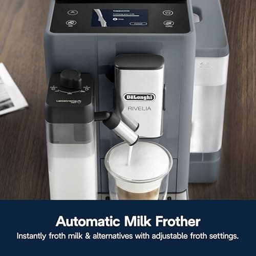 De'Longhi Rivelia Automatic Espresso Machine, Grinder & Frother, Easy Bean Switching, Pebble Gray 6