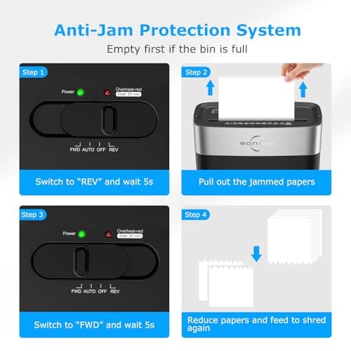 BONSEN Shredder for Home Office, 4 Gallons 8-Sheet Cross Cut Credit Card Shredder, Small Paper Shredder for Home Use, High Security Level P-4, ETL Certification (S3101) 7