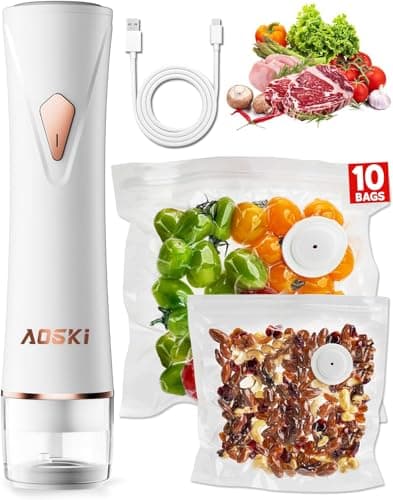Compact Vacuum Sealer for Food Sealer: Handheld Portable Vacuum Sealer Machine for Food Storage, Rechargeable Food Vacuum Sealing for Kitchen Travel Fridge Meal Prep, Gifts for Mom, Wife, Chef & Home