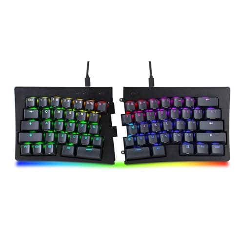 BAROCCOMiSTEL MiSTEL MD600 Alpha BT RGB, Split Keyboard, Ergonomic Mechanical Keyboard, 60%, PBT Double Shot Keycap (Transparent), Bluetooth5.0, Mac/Windows OS Compatible -Gateron G Pro Brown