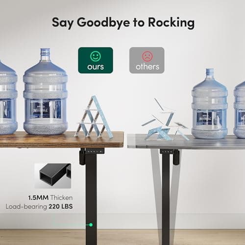 FEZIBO 75x63 L Shaped Standing Desk, Electric Height Adjustable L Shaped Desk, Suitable for Home Office, Vintage-Brown 6