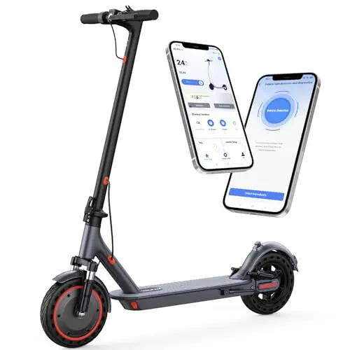 Electric Scooter for Adults, 500W Powerful Motor, 23 Miles Long Range, Dual Shock Suspensions, 19 Max Speed, 10" Foldable E Scooter with Solid Tires, APP Control, Double Braking