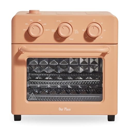 Our Place Wonder Oven | 6-in-1 Stainless Steel Air Fryer Toaster Oven Combo with Basket, Rack, Pan & Tray | Compact 13 QT Countertop Capacity - Toast, Roast, Bake, Reheat, Broil & Steam | Spice