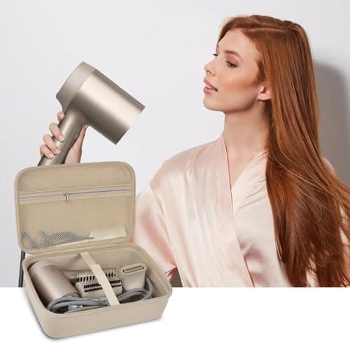 Case for Shark HD331&HD112BRN Hair Blow Dryer HyperAIR Fast 2-in-1, Blow Dryer Storage Bag for Concentrator and Styling Attachments and Rotatable Hot Air Brush Accessories, Box Only (Stone) 6
