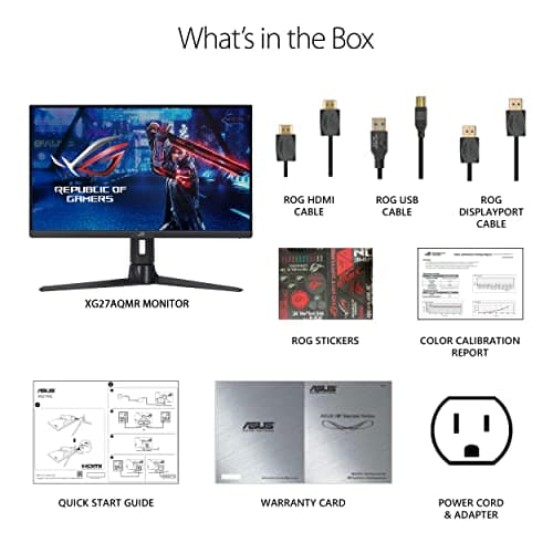 ASUS ROG Strix 27” 1440P Gaming Monitor (XG27AQMR) - 27”, QHD (2560 x 1440), Fast IPS, 300Hz, 1ms, G-SYNC Compatible, FreeSync Premium Pro, Extreme Low Motion Blur Sync, DisplayPort, DisplayHDR 600 7