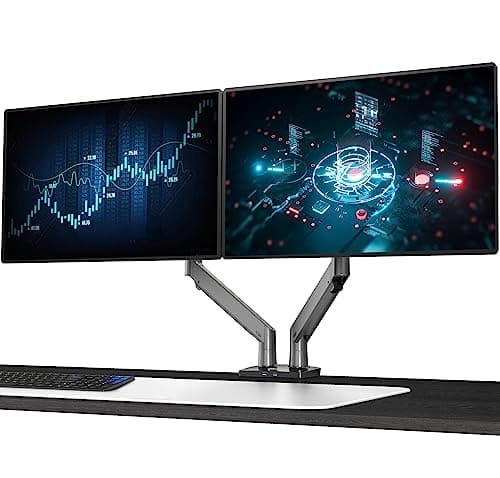 NB North Bayou Dual Monitor Desk Mount Stand Full Motion Swivel Computer Monitor Arm Fits 2 Screens up to 32'' with Load Capacity 6.6~26.4lbs for Each Monitor G75 5