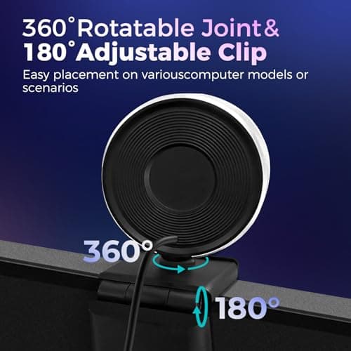 PixelForge 4K Webcam for PC with Microphone & Light & Privacy Cover, Web Camera for Desktop Computer/Laptop/Monitor/Mac, 4K UHD Sony Sensor, PDAF Auto Focus, Dual AI Noise-Cancelling Mics, USB Camera 7