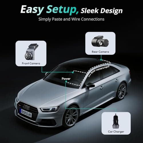 BOTSLAB 4K Dash Cam Front and Rear, STARVIS 2 Sensor, Voice Control, 64GB Card Included, 5GHz WiFi Dashcam Front and Rear Camera, Built in GPS, WDR Night Vision, 170°Wide Angle, 24H Parking Mode 9