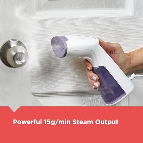 BLACK+DECKER Compact Handheld Steamer, HGS012P, 25-Second Heat Up, 1000 Watts, Removes Wrinkles from Fabrics, Clothing and Upholstery 6