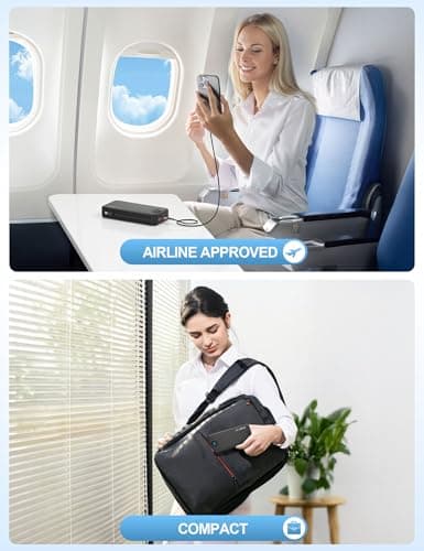 citicr Portable Charger Power Bank, 20000mAh 22.5W USB C Fast Charging with Built-in Cables & Wall Plug, External Battery Bank with LED Display, Travel Essential for iPhone, iPad, Samsung Black 8