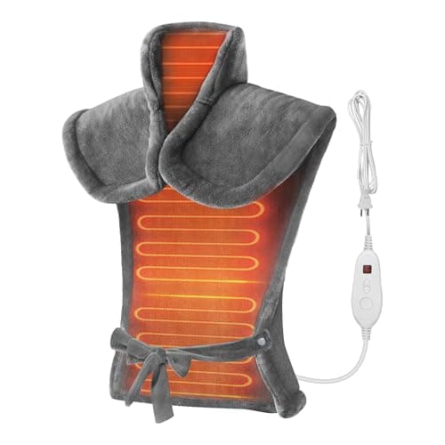 Snailax Heating Pad for Neck and Shoulders and Back, Large Heating Pad for Neck and Shoulders, Electric Heated Wrap, 6 Heat Settings & Auto Shut Off, Washable,Gifts