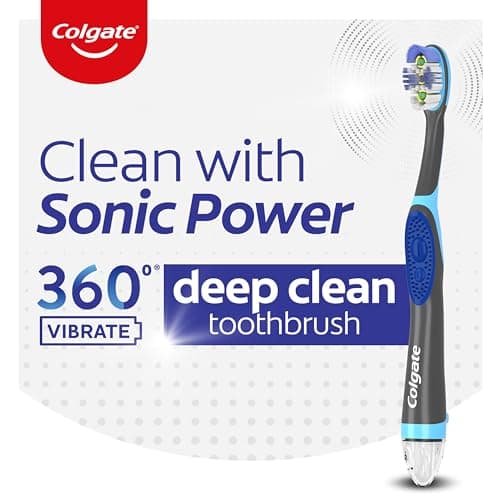 Colgate 360 Vibrate Deep Clean Battery Operated Toothbrush Pack, Soft with 1 AAA Battery Included, 2 Count 2