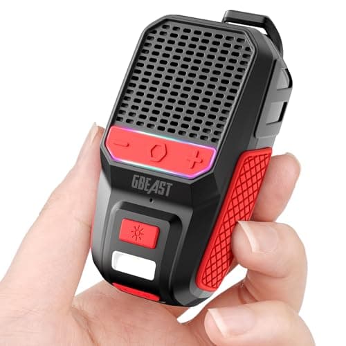GBEAST Wearable Bluetooth Speaker, Clip-On Mini Portable Speakers All Day Playtime Waterproof Built-in Mic for Hands-Free Music/Calls Bluetooth Speaker with RGB/Flashlight for Jobsite/Outdoor/Golf