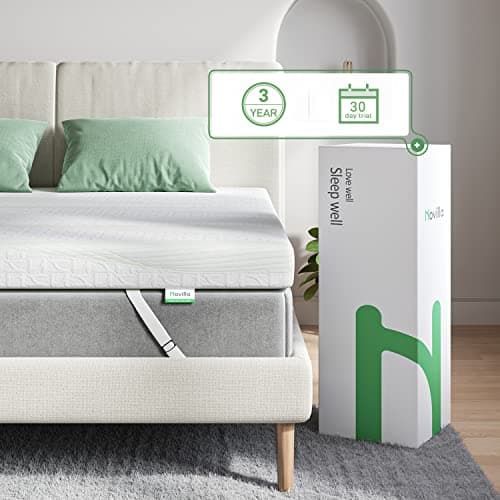 Novilla 3 Inch Gel Memory Foam Mattress Topper Twin, Ventilated Twin Size Topper for Comfort Body Support & Pressure Relief, Non-Slip Design Soft Topper with Breathable Cover, N-M03503-3-T, White 7