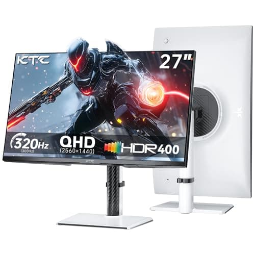 KTC 27 Inch White Gaming Monitor 300Hz/320Hz, QHD 1440P Fast IPS Computer Monitor with Adaptive FreeSync, HDR400, Height/Pivot/Swivel/Tilt Adjustable, DP&HDMI(Renewed)
