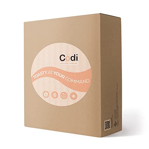 Codi Faux Fur Purple Heated Throw Blanket with Fuzzy Sherpa Back | 60 x 70 Oversized Electric Throws for Couch | 6 Heating Levels & 4 Time Settings with Auto Shut Off, 6ft Power Cord | Washable 7