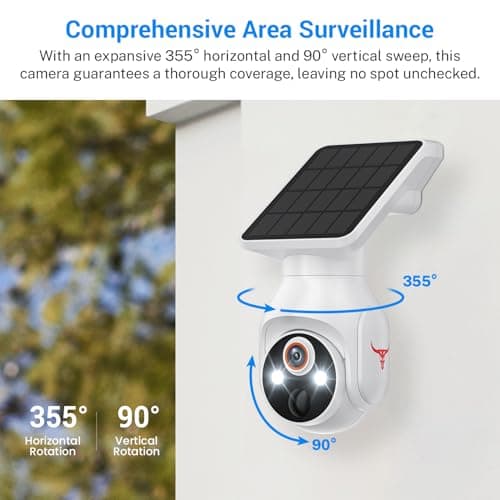 SizzChat 1080p WiFi Security Camera with Solar Panel, Battery Powered, Pan Tilt, AI Motion Detection, Night Vision, 2-Way Talk, IP65, 2.4GHz WiFi, Cloud Storage 5
