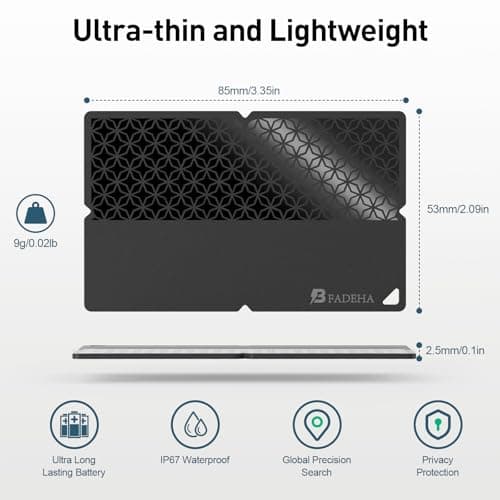 2026 [Apple MFi Certified] (iOS Only) Bluetooth Tracker Smart Card for Apple Find My iPhone Ultra-Thin Wallet GPS Tracker, 5-10 Years Staying Power, Keys Finder & Item Locator for Keys, Bags, Passport 5