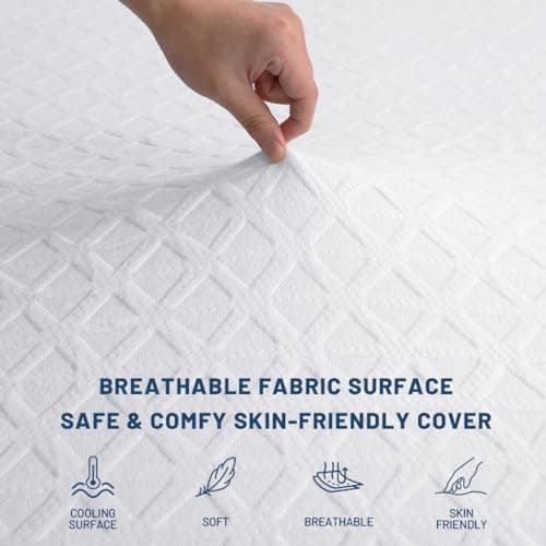 HARNY 3 Inch Gel Memory Foam Mattress Topper Queen Size, Cooling Bed Topper for Comfort Body Support & Pressure Relief with Removable Breathable Soft Cover, CertiPUR-US Certified 5