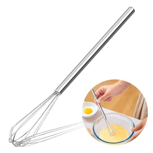 10 Inch Mini Whisk, 304 Anti-Rust Stainless Steel Small Whisks for Cooking, Baking, Mixing Ingredients & Deep Containers (1 Piece)