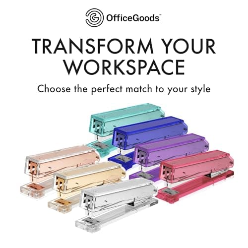OfficeGoods Acrylic Stapler – Aesthetic & Durable Silver Desk Staple for Modern Office – Stylish & Compact Office Supplies for Women & Men 6