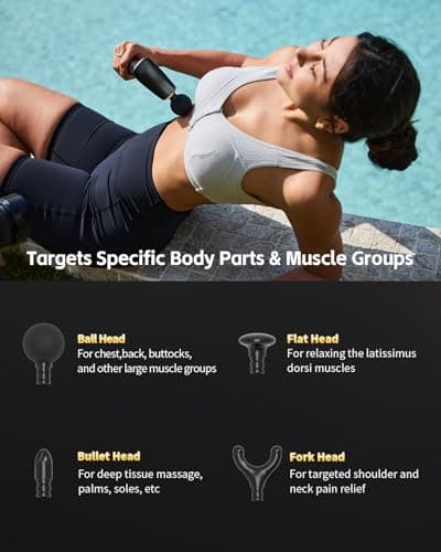2-in-1 Detachable Percussion Massage Gun with Extension Handle, Back Massager for Pain Relief Deep Tissue Muscle Massager for Arm Shoulder Lower Back Thigh Waist, Gifts for Women , FSA-HSA Eligible 6