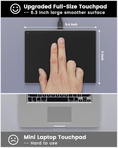 seenda Trackpad, Upgrade Smooth Glass Surface with Multi-Touch, Aluminum Slim USB Wired Win/Mac Touchpad with High Precision Navigation for Windows 10/11 Computer and iMac, MacBook Air/Pro 5