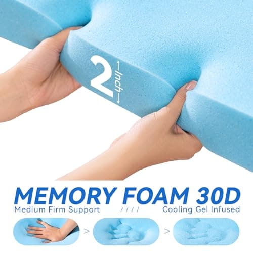 Dual Layer Memory Foam Mattress Topper - AprLeaf 3 Inch Pillow Top Mattress Topper, 2 Inch Cooling Gel Memory Foam and 1 Inch Pillow-Top Cover for Medium Support Relief Back Pain (Queen, White) 6