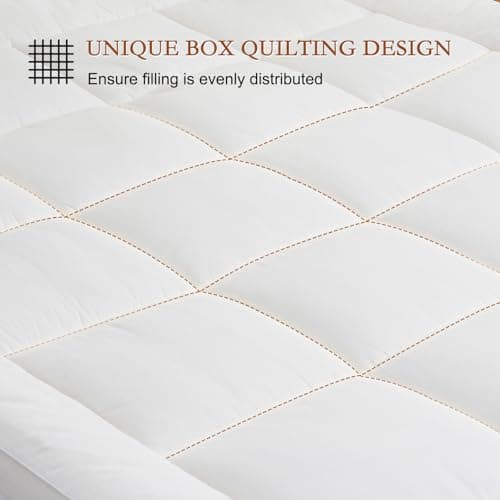YOUR MOON 100% Organic Wool Mattress Topper Queen Size – 2 Inch Thick Pillow Top Mattress Pad, 700GSM Natural Wool Filling, Back Pain Relief Bed Topper with Cotton Cover-16'' Depth, 60"x80" (White) 8